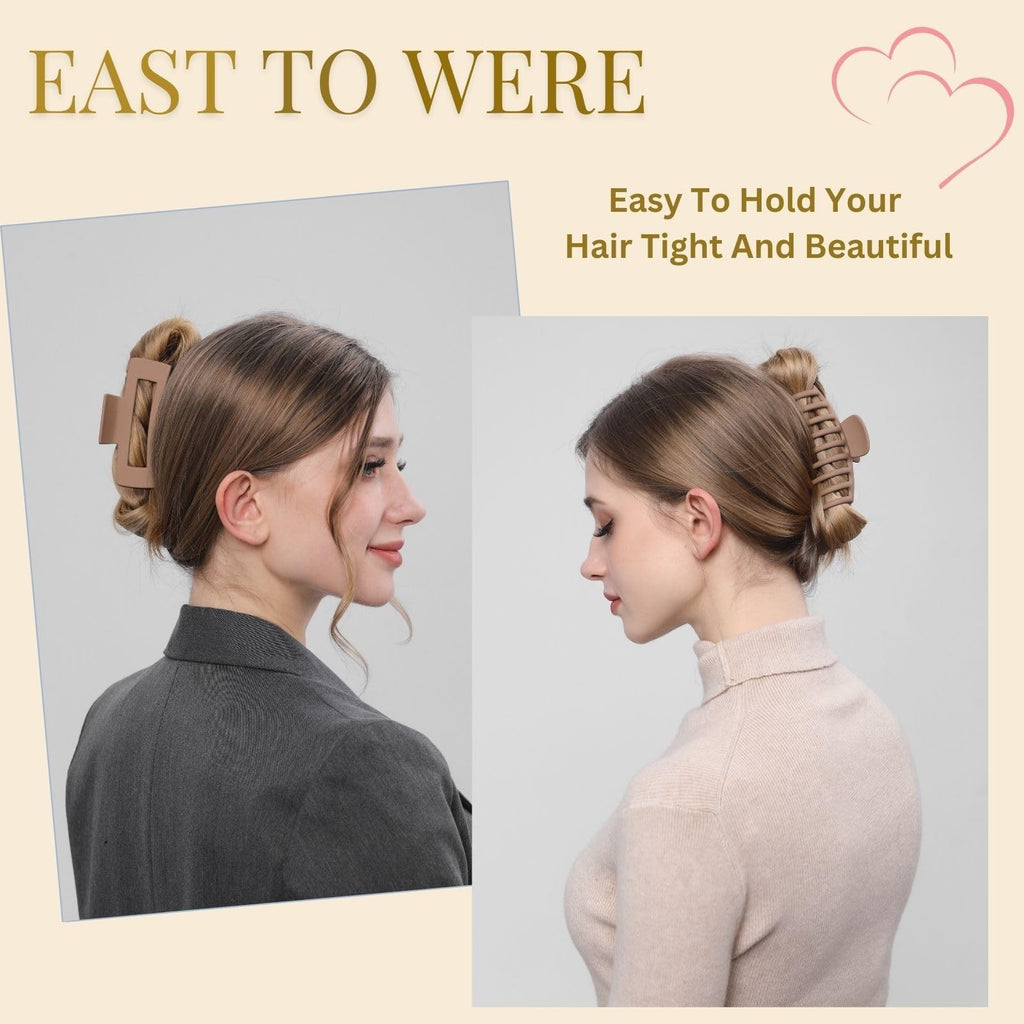Large Non-Slip Hair Clips for Women - 4.3 Inch Thick Hair Claw Set