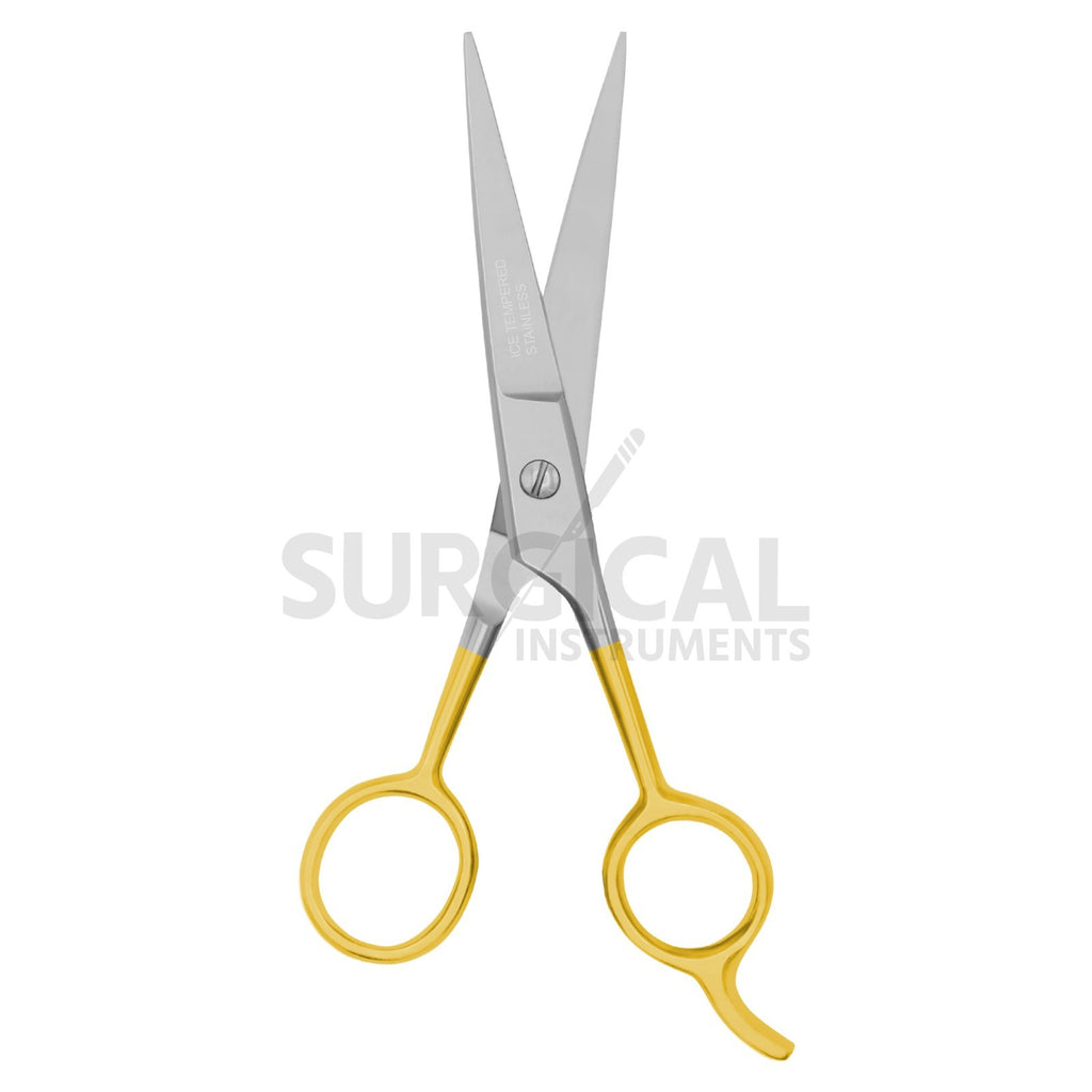 Professional Hair Cutting Scissors 5.5 Inch Stylish Gold Handle Ice Tempered Blades