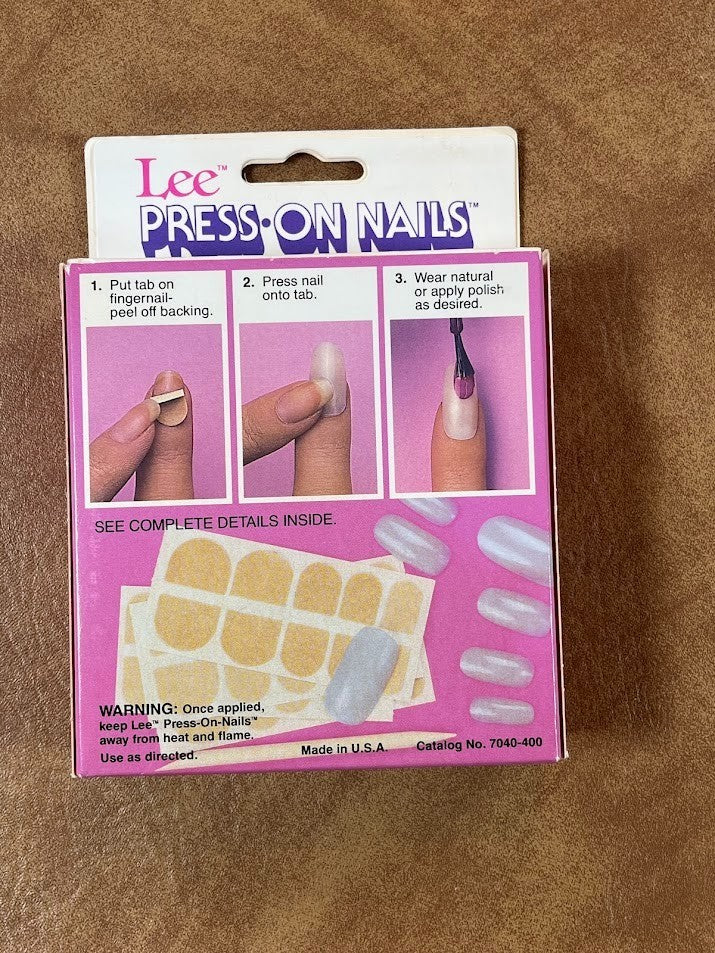 Vintage 1985 Lee Nails Press-On Nails 2 Full Sets with Tabs Sealed