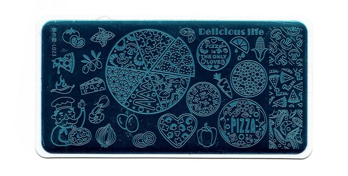 Nail Art Stamping Image Plate Pizza Pattern for DIY Manicure L023