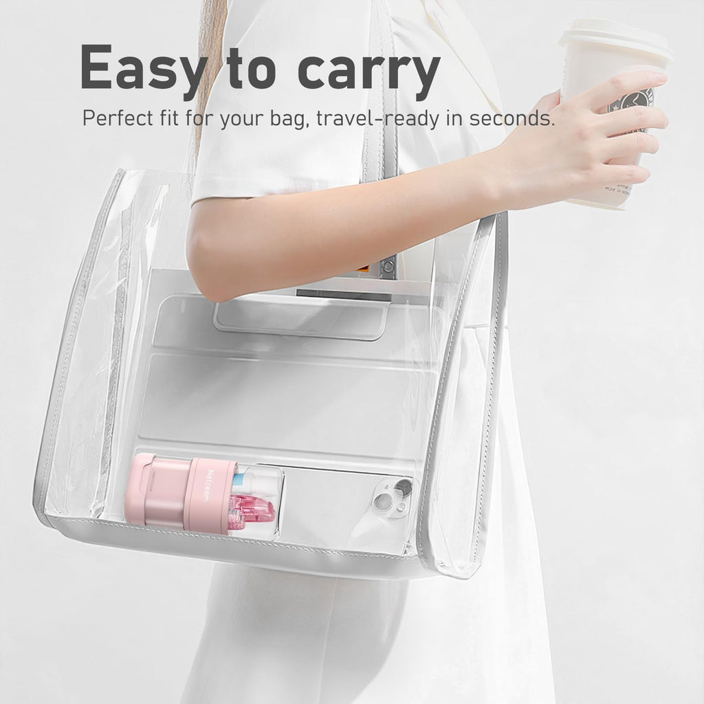 Portable Folding Toothbrush Case with 2-in-1 Cup - Pink Travel Organizer