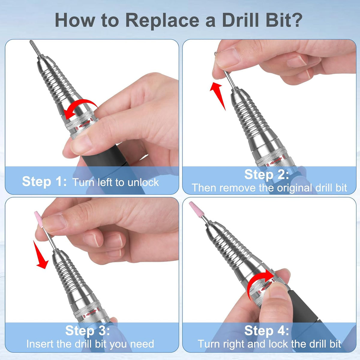 Professional Nail Drill Handpiece for UP200 - 35,000 RPM Replacement Tool