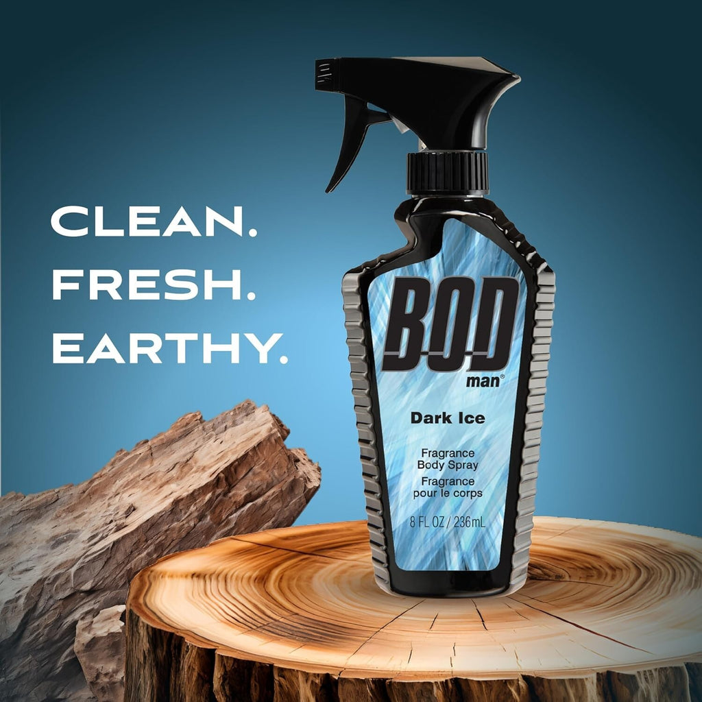 Bod Man Dark Ice Fragrance Body Spray - 8 Fl Oz, Pack of 3