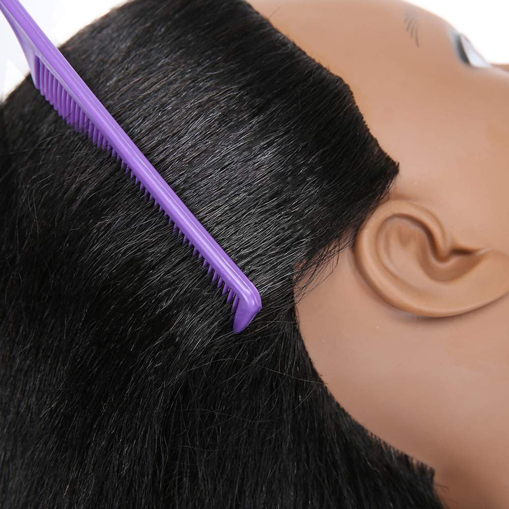14-Inch Real Hair Mannequin Head for Cosmetology Training & Hair Styling