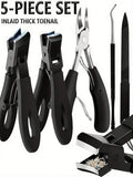 Heavy Duty Toenail Clipper Set for Thick Nails - Elderly Care, 5 Pieces