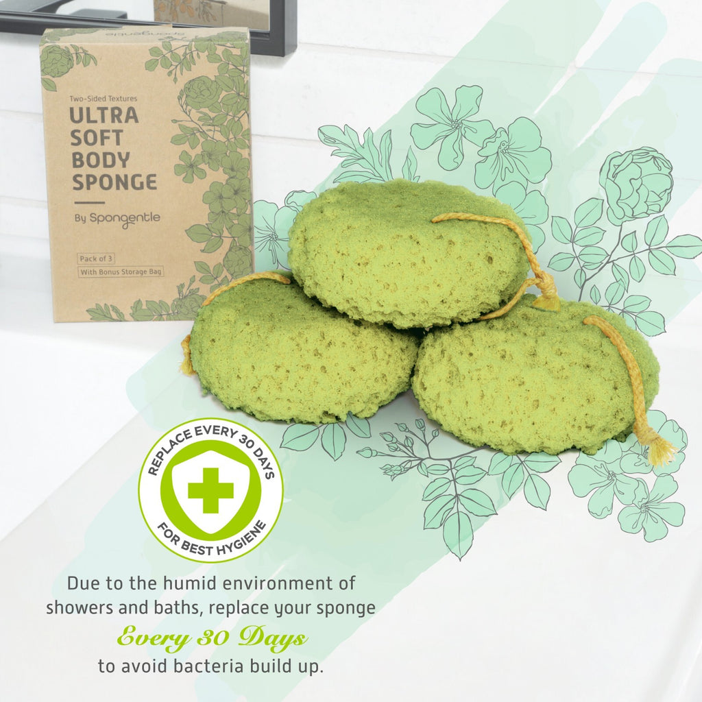 Deep Cleansing Body Loofah Sponge Set – Natural Colors, Dual Textures for Gentle & Deep Exfoliation (Pack of 3)