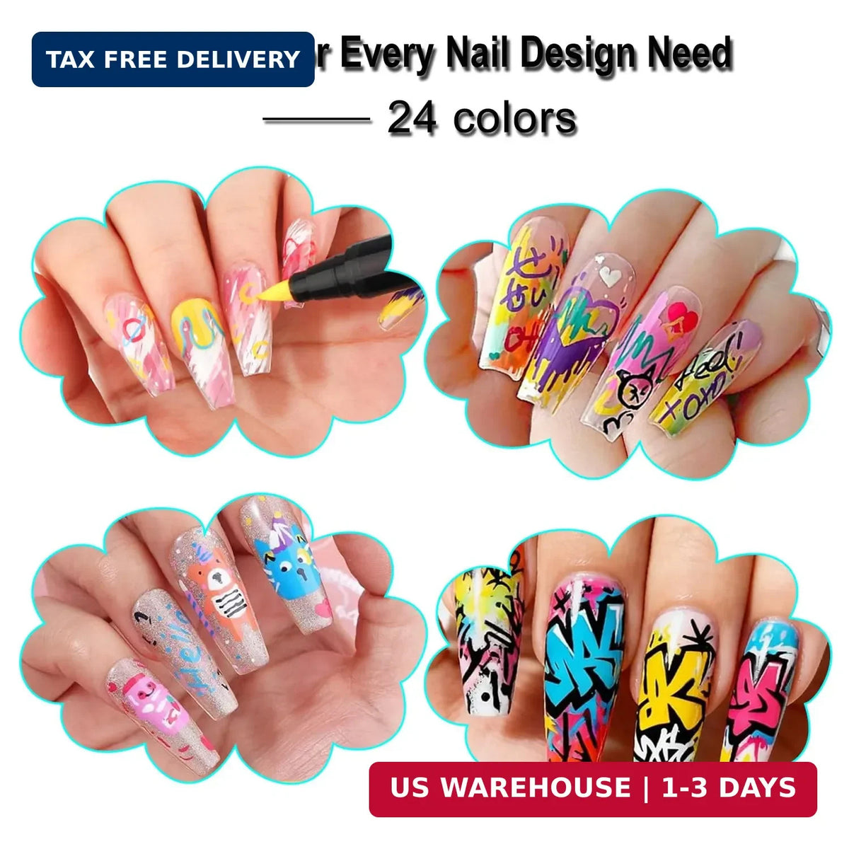 12PCS Dual-Ended Nail Art Pen Set - Quick-Drying Vibrant Colors for DIY & Salon Manicure