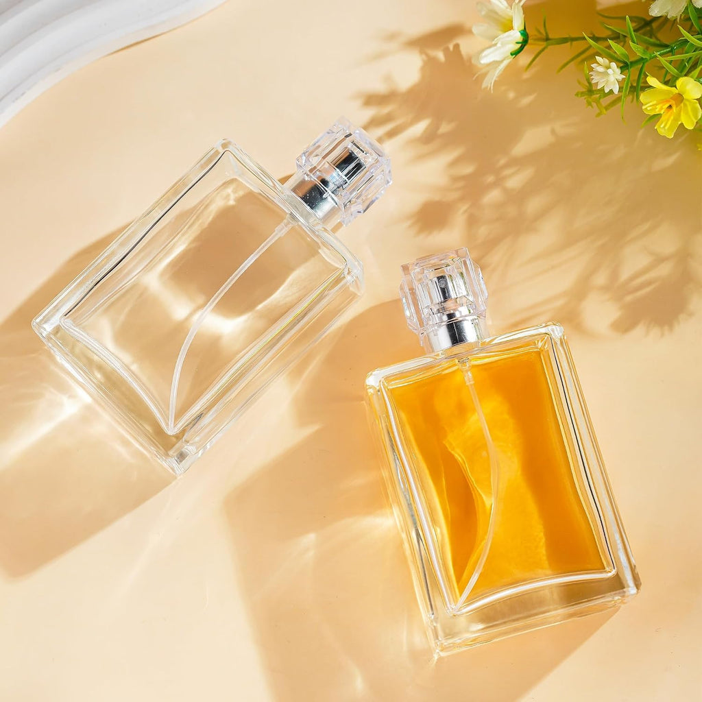 Refillable Glass Perfume Spray Bottles 100ml - 2 Pack Fine Mist Cologne Containers