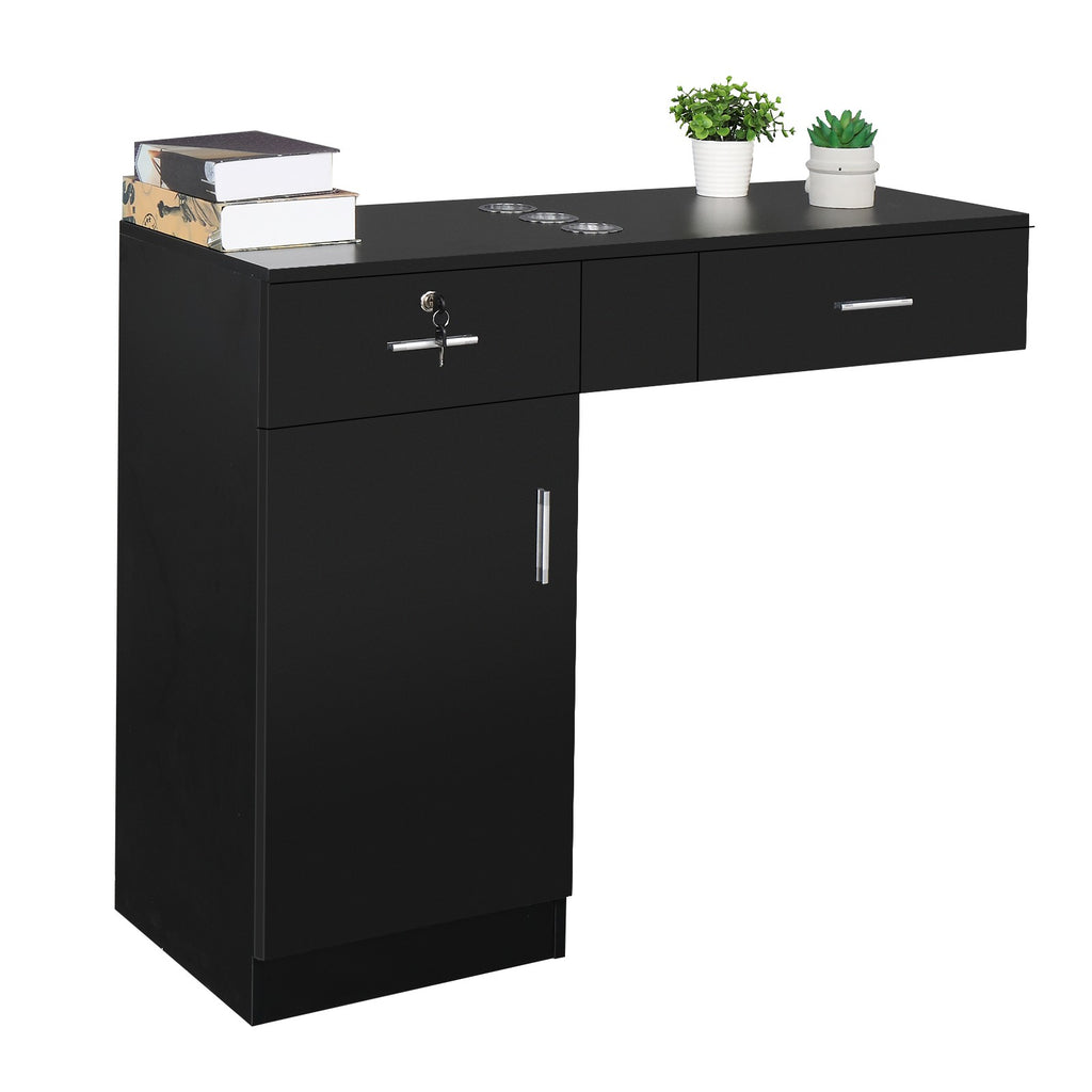 Wall Mount Salon Station Hair Stylist Equipment with 2 Drawers