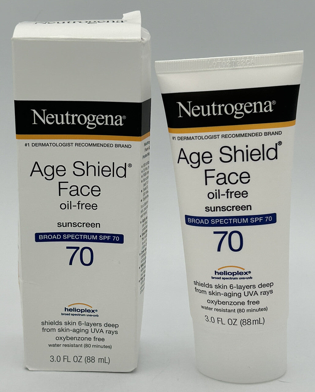 Neutrogena Oil-Free Sunscreen Lotion SPF 70 Age Shield Water Resistant 3oz