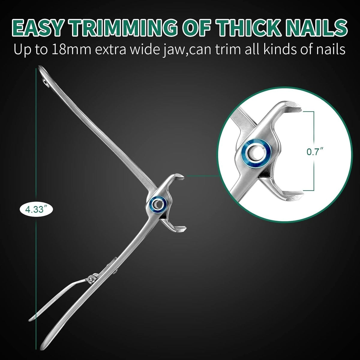 Ultra Wide Jaw Nail Clippers Set for Fingernail and Toenail Trimming
