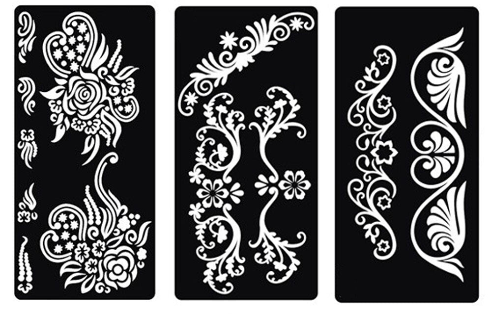 Henna Stencil Sheets for Eid Mehendi Raat & Weddings – 6 Pack Assorted Designs