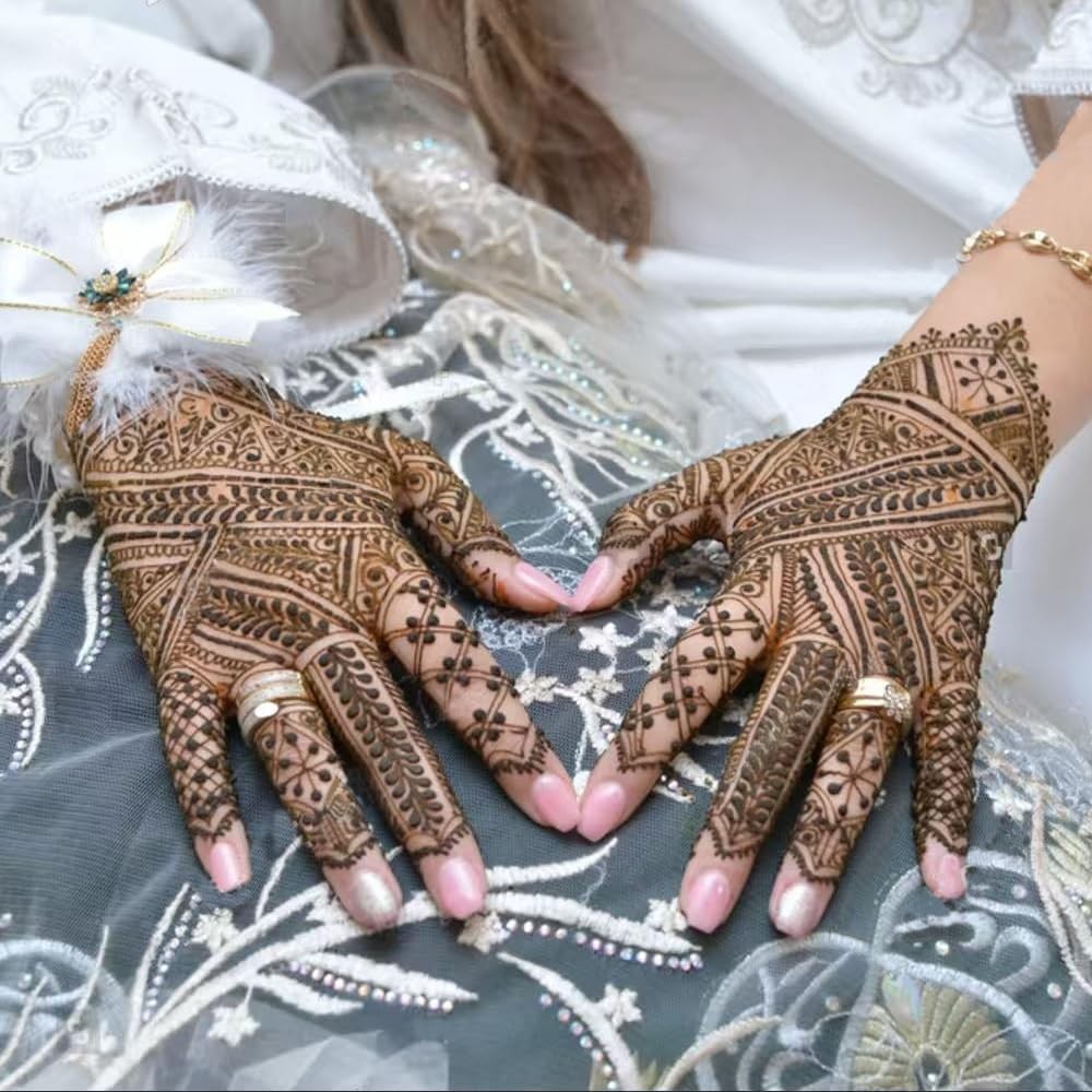 Henna Tattoo Stencil Kit – 18 Self-Adhesive Mehndi Templates for Hands & Body Art