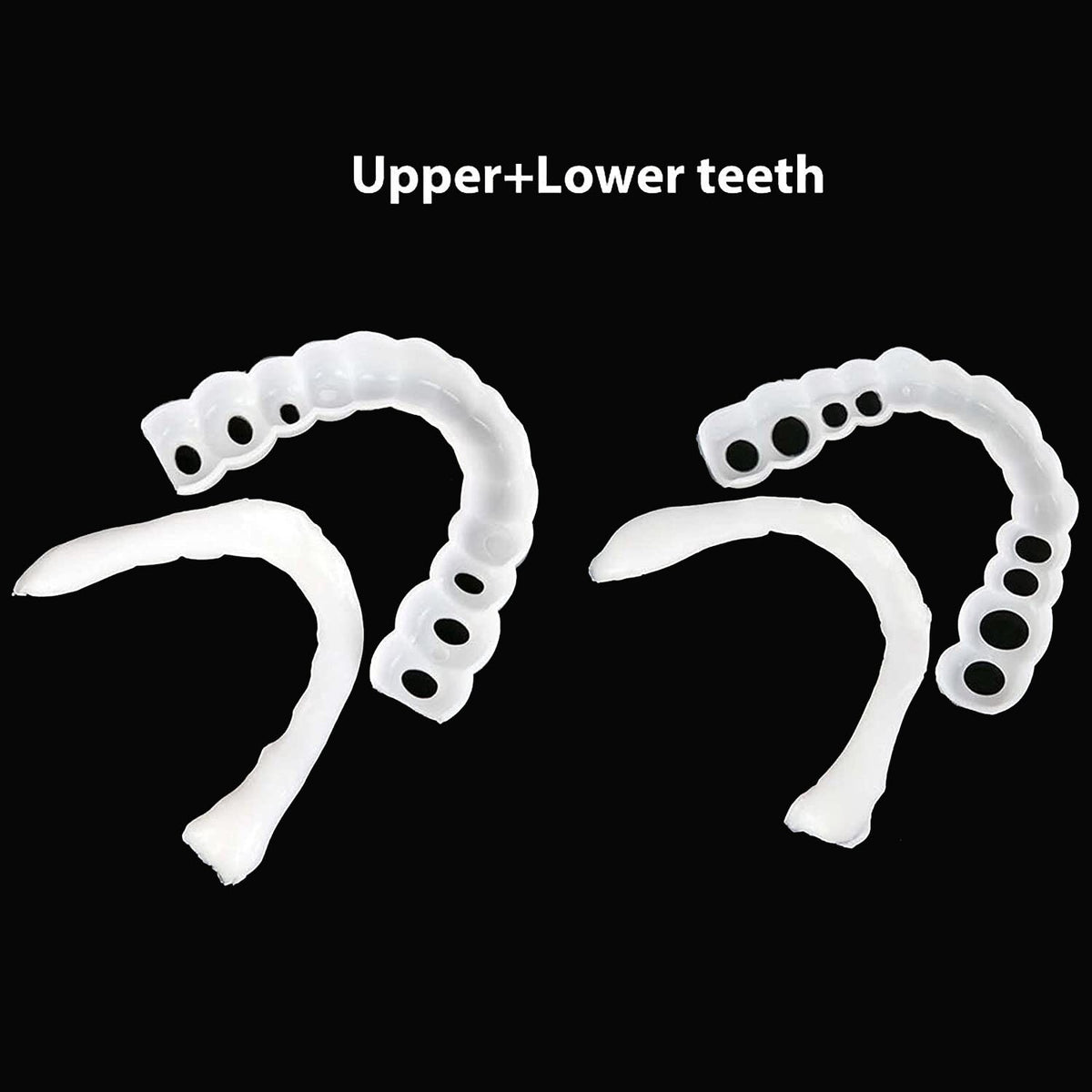 Snap-On Upper and Lower Dental Veneers Set - Reusable Teeth Cover for Adults