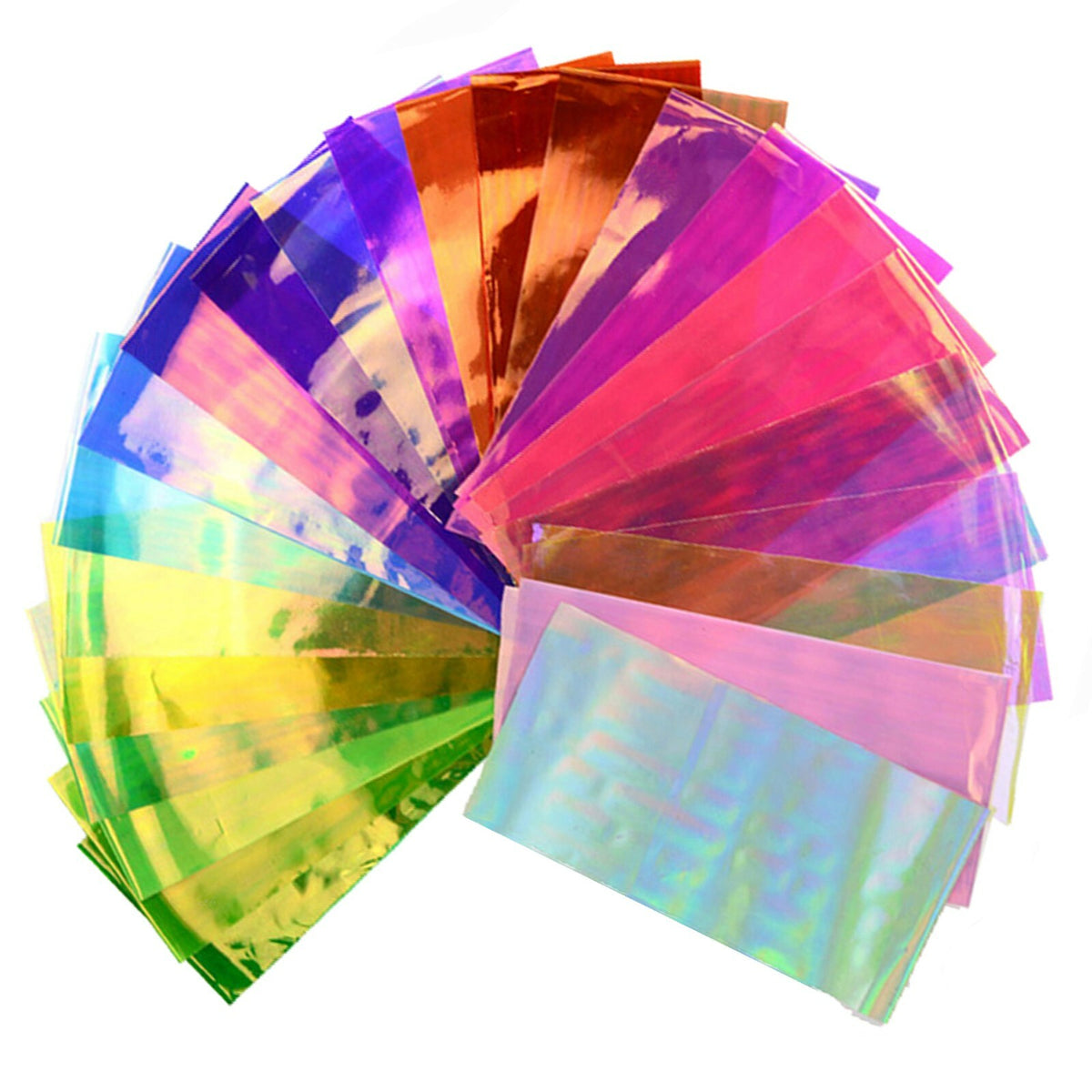 24Pcs Iridescent Nail Foil Sheets Shattered Glass Effect for Nail Art