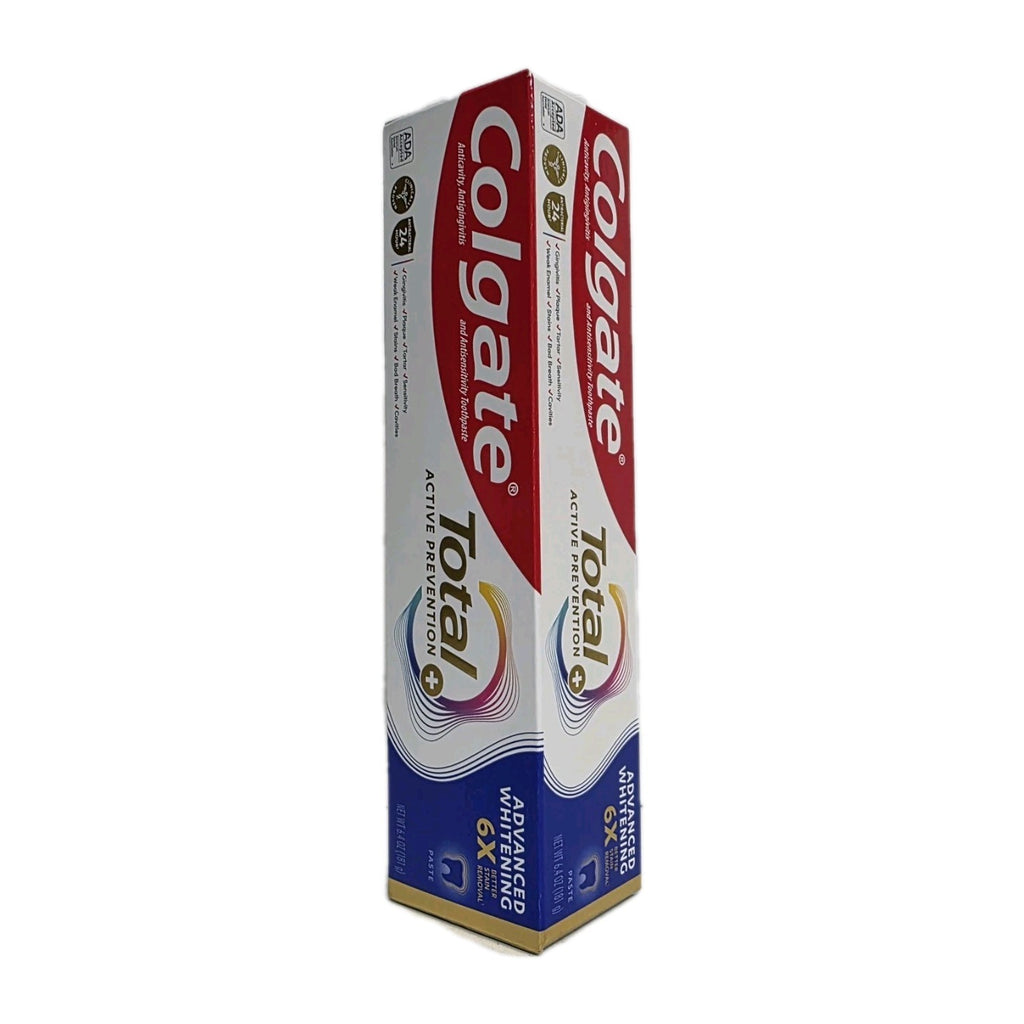 Colgate Total Advanced Whitening Toothpaste 6 Pack - 6.4oz Each, Fluoride Enamel Care
