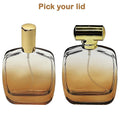 Refillable 50ml Amber Gradient Glass Perfume Spray Bottles with Gold Aluminum Pumps