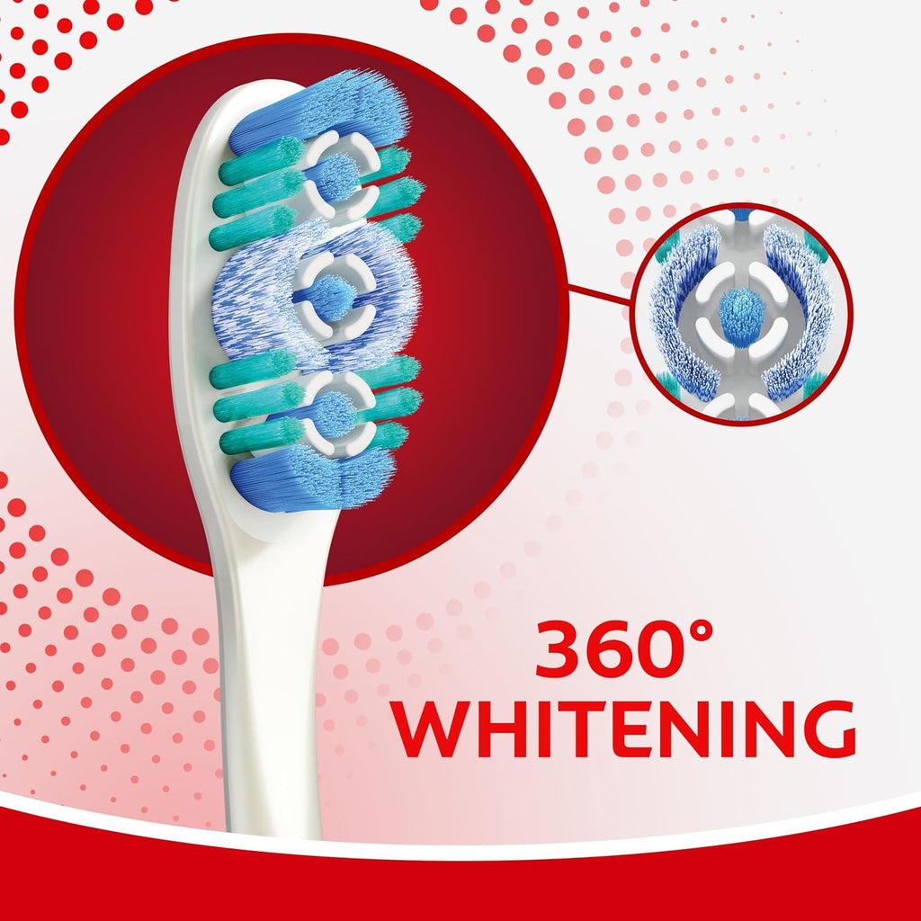 4 Pack Soft Adult Whitening Toothbrushes with Tongue & Cheek Cleaners