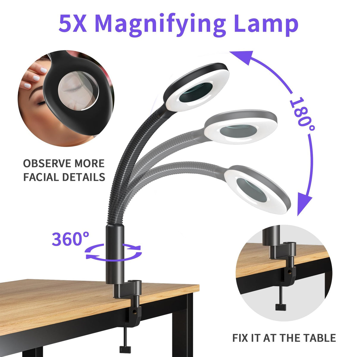 Facial Steamer with Magnifying Lamp and Ozone - 2 in 1 Face Spa Device