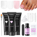 Polygel Toenail Kit with Dual Forms & Long-Lasting Gel for Natural Nails