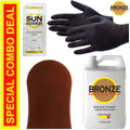 Very Dark Spray Tan Solution - 1 Gallon Self Tanner with Applicator Mitt & Gloves