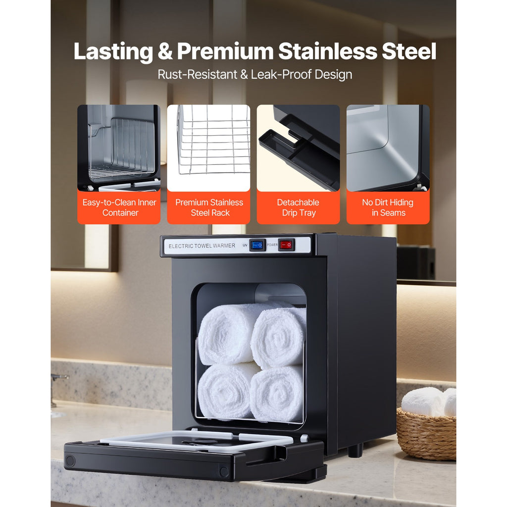 Commercial Towel Warmer Cabinet with Sterilization, 8-48 Towels Capacity