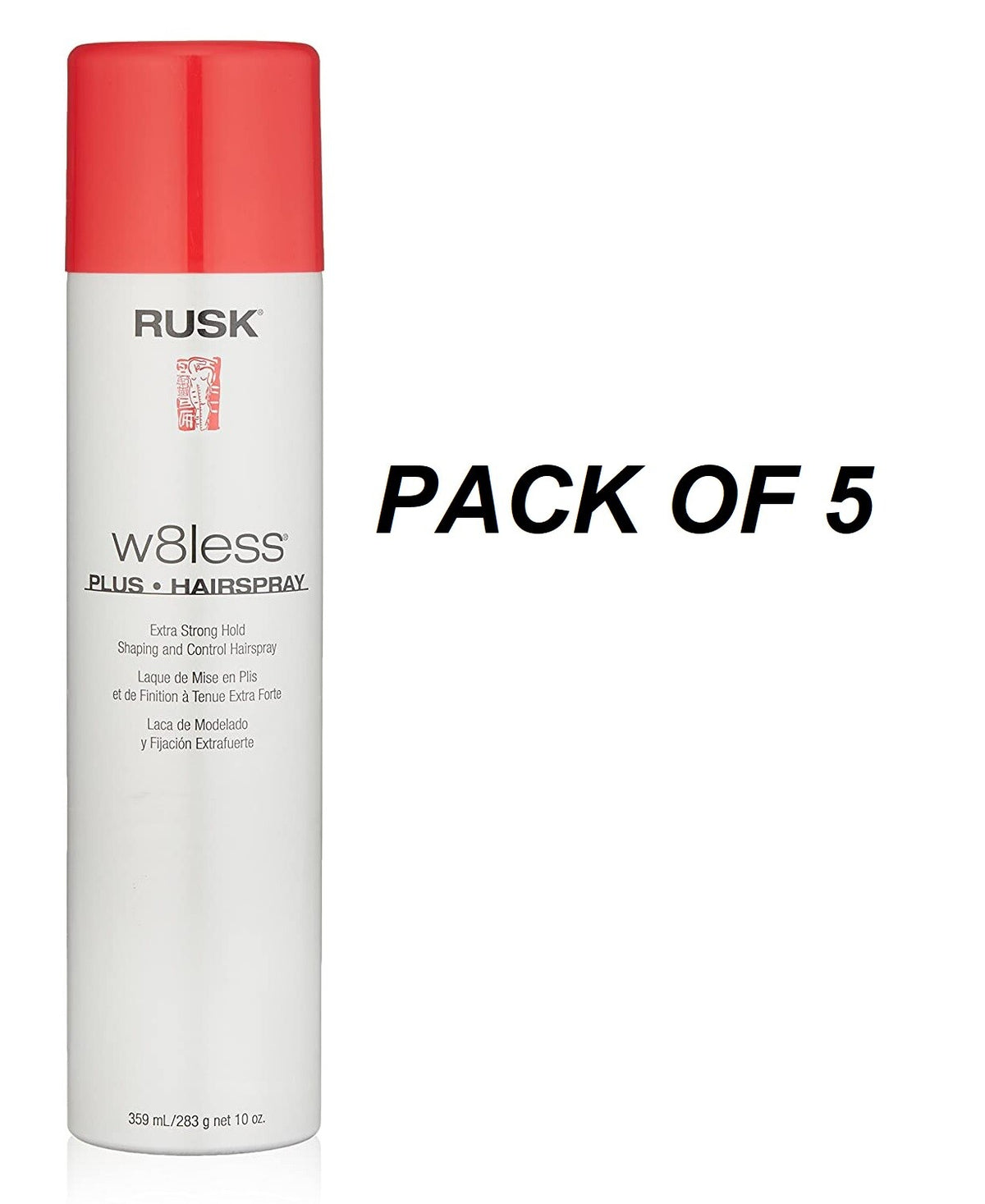 Rusk W8less Plus Extra Strong Hair Spray - 10 oz Pack of 5