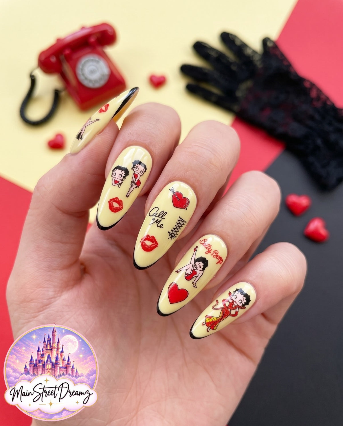 Set of 3D Nail Stickers Betty Boop Character Nail Art Decals
