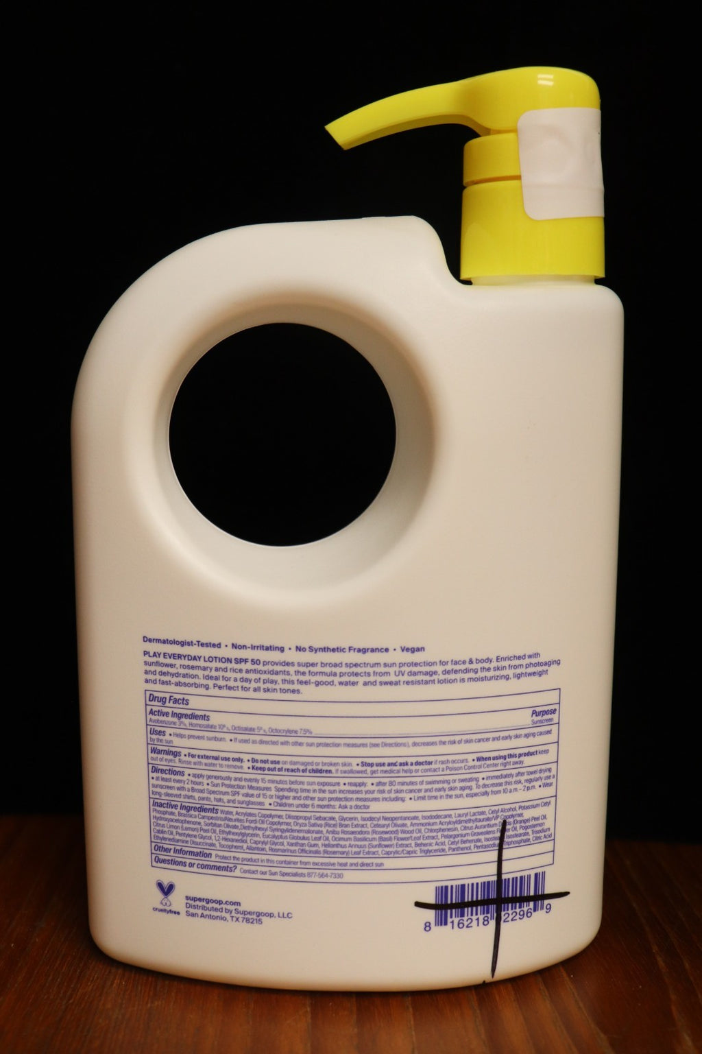 Supergoop SPF 50 Sunscreen Lotion Pump 18 Oz Broad Spectrum Water-Resistant