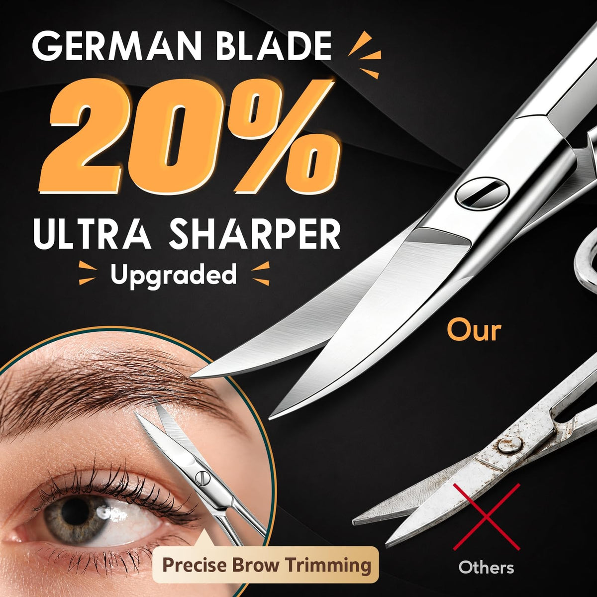 Multi-Purpose Grooming Scissors for Nose Eyebrow Beard Nails Silver