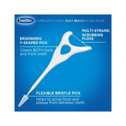 Dental Floss Picks 4-Pack with Angled Handle for Back Teeth - 75 Count Each