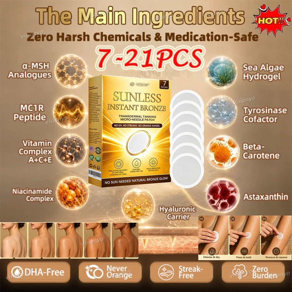 Sunless Natural Glow Tanning Patches for Gradual Bronze Tan 7-21 Pack