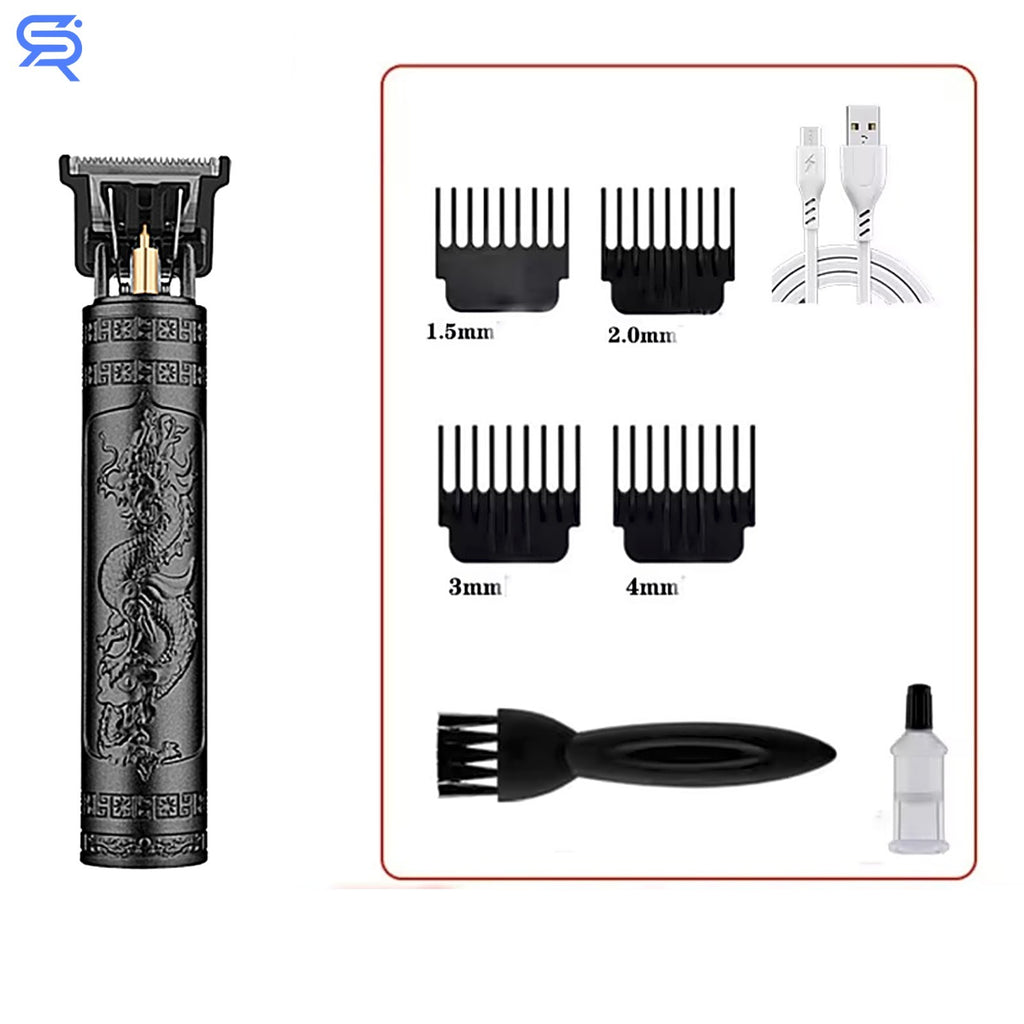 Men's Cordless Hair Trimmer Grooming Kit with Rechargeable Battery and Precision T-Blade