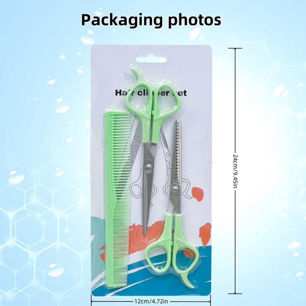 Professional Stainless Steel Hair Cutting Shears Set with Thinning Scissors & Comb