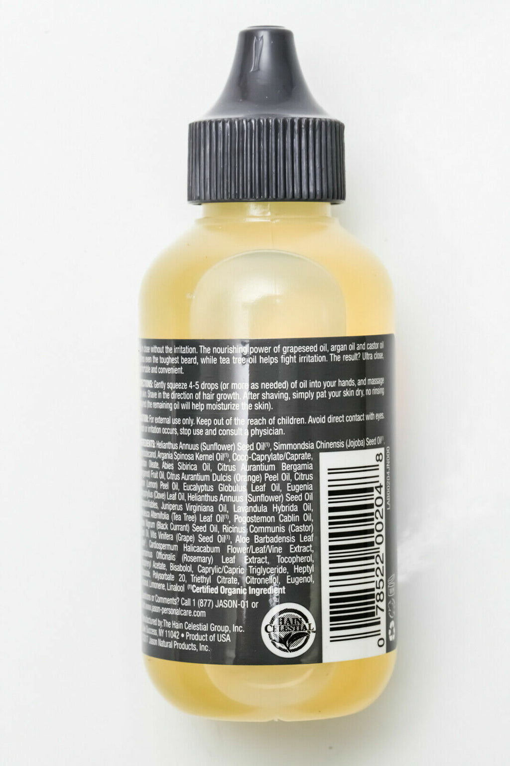 Men's Coarse Hair Shave Oil - Natural 2oz with Argan & Tea Tree for Razor Burn Prevention