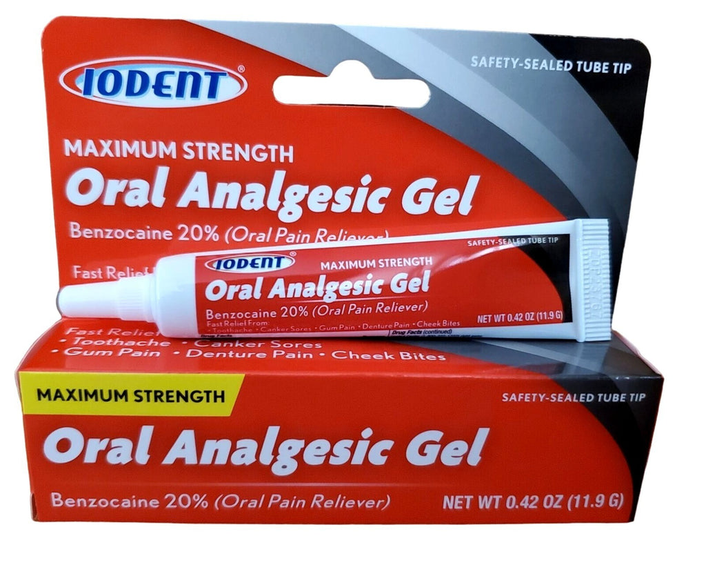Maximum Strength Oral Analgesic Gel 0.42oz for Toothache & Cold Sores