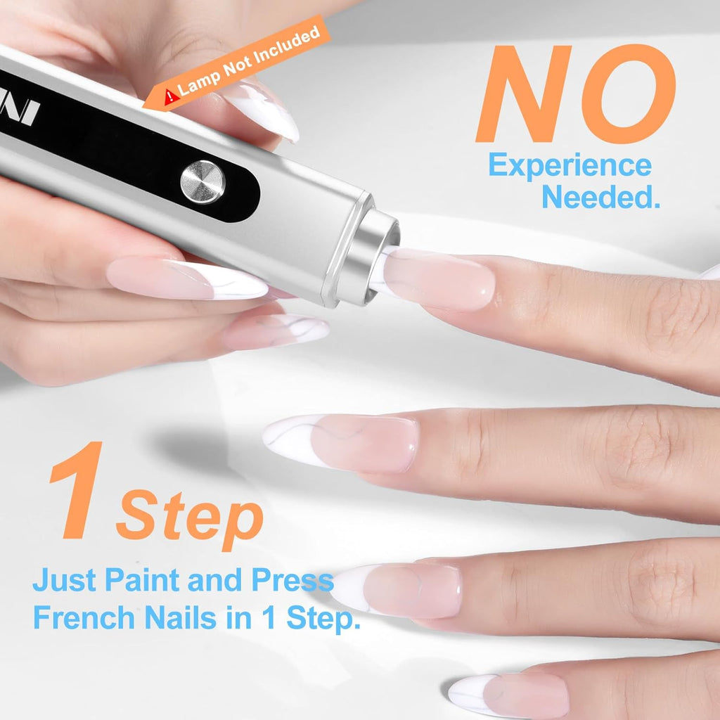 French Tip Nail Stampers Kit - 8 Silicone Nail Art Stamper Set for Professional & Home Use