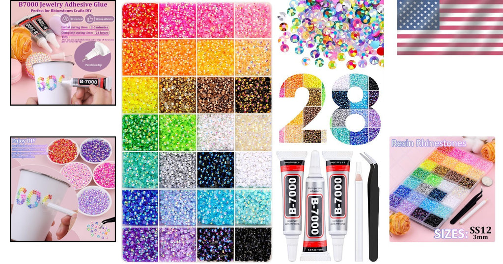 Jewelry & Craft Rhinestone Bedazzling Kit with 38,000 Gems & Glue