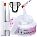 10-in-1 Clear Builder Nail Gel Kit for Extensions & Strengthening - 60g
