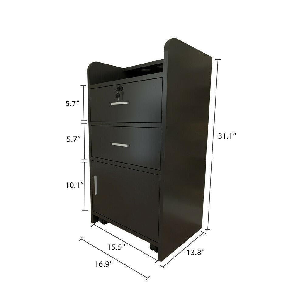 3-Tier Salon Station Cabinet for Hair Styling & Barber Shops