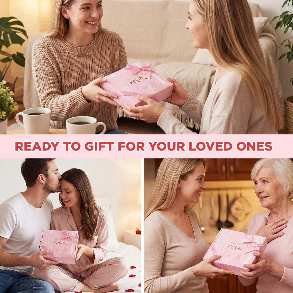 Luxury Rose Scent Bath Gift Set for Women - 5 Piece Spa & Body Care Collection