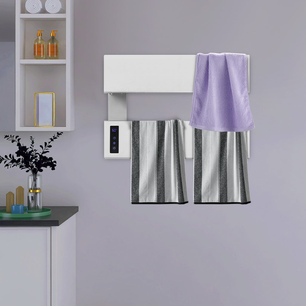 Wall-Mounted Electric Towel Warmer 100W Aluminum Alloy Bathroom Heater