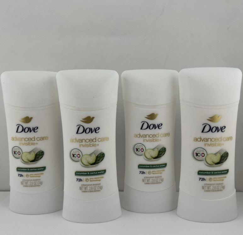 Dove Invisible Antiperspirant Deodorant Cucumber & Cactus Water 4 Pack