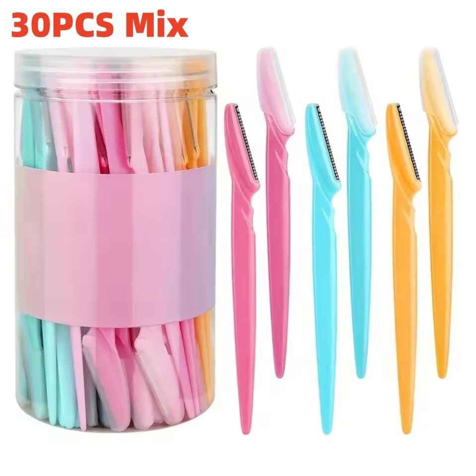 20/30/40 PCS Facial & Eyebrow Razors with Protective Cover - Hair Removal Tool