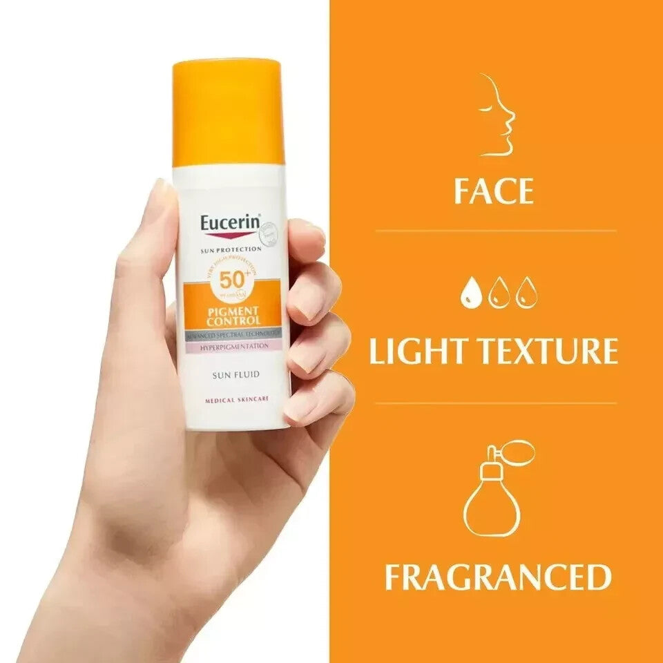 Eucerin Sun Fluid Pigment Control SPF50+ 50ml - High UV Protection & Brightening