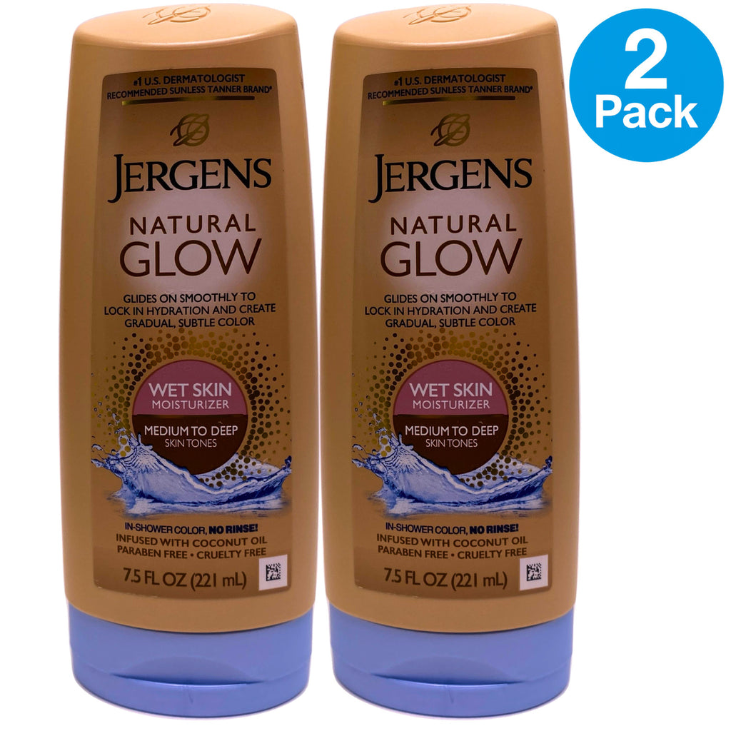 Jergens Natural Glow Wet Skin Self-Tanning Moisturizer 2-Pack - Medium to Deep
