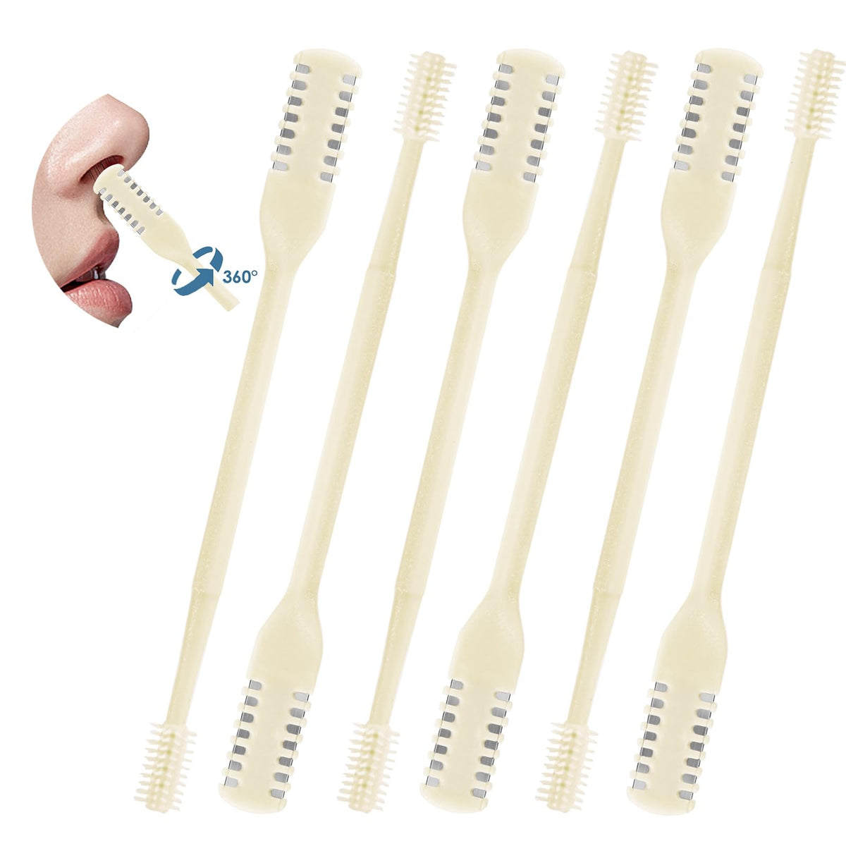 Nasal Hair Trimmer 3 or 6 Pack - Double Sided Precision Nose Hair Cutter