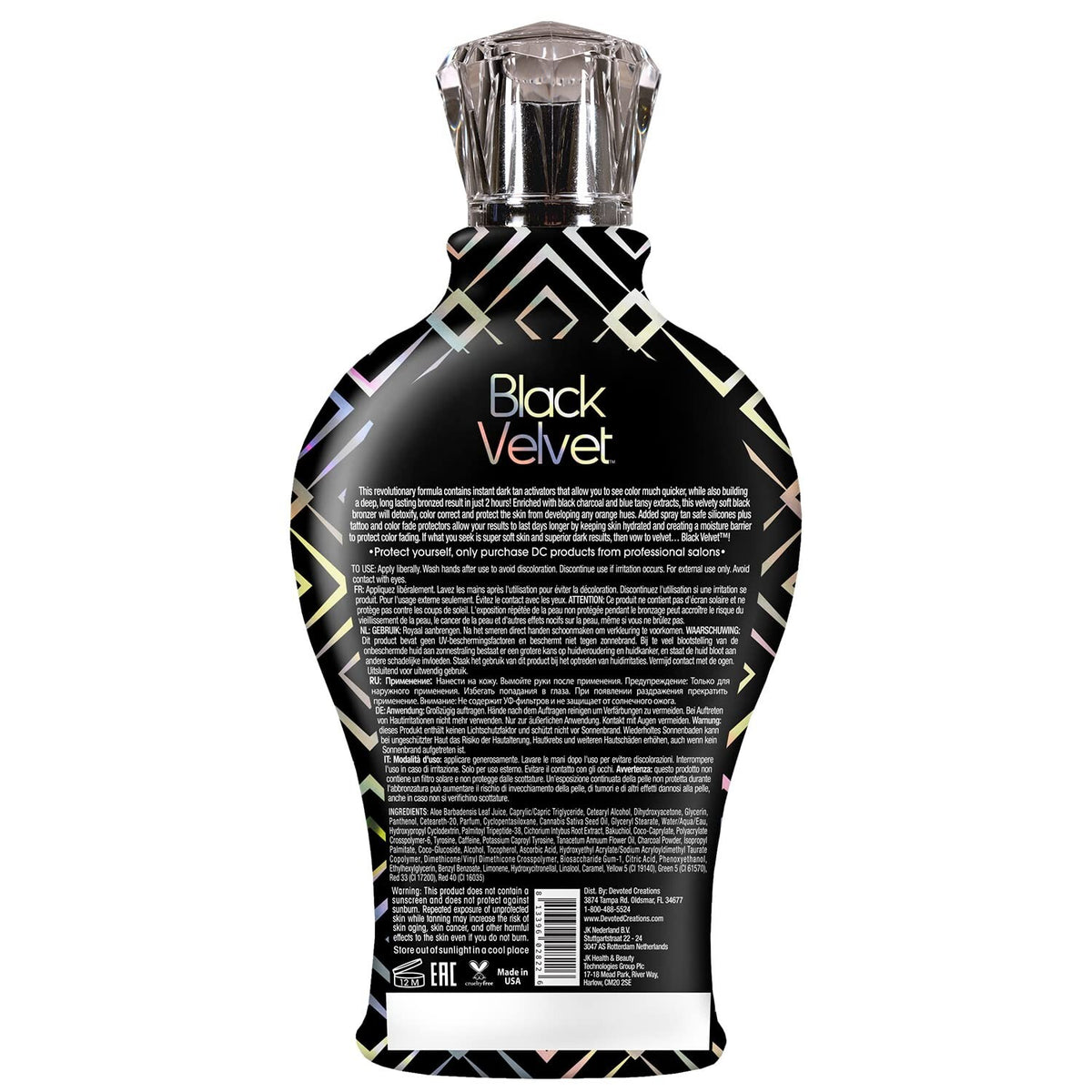 Black Velvet Bronzer - Instant Dark Tan, Long-Lasting Body & Face Makeup 12.25oz