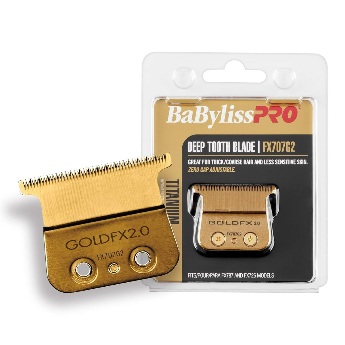 BaBylissPRO Titanium Deep Tooth Blade for FX787 Trimmer - Gold