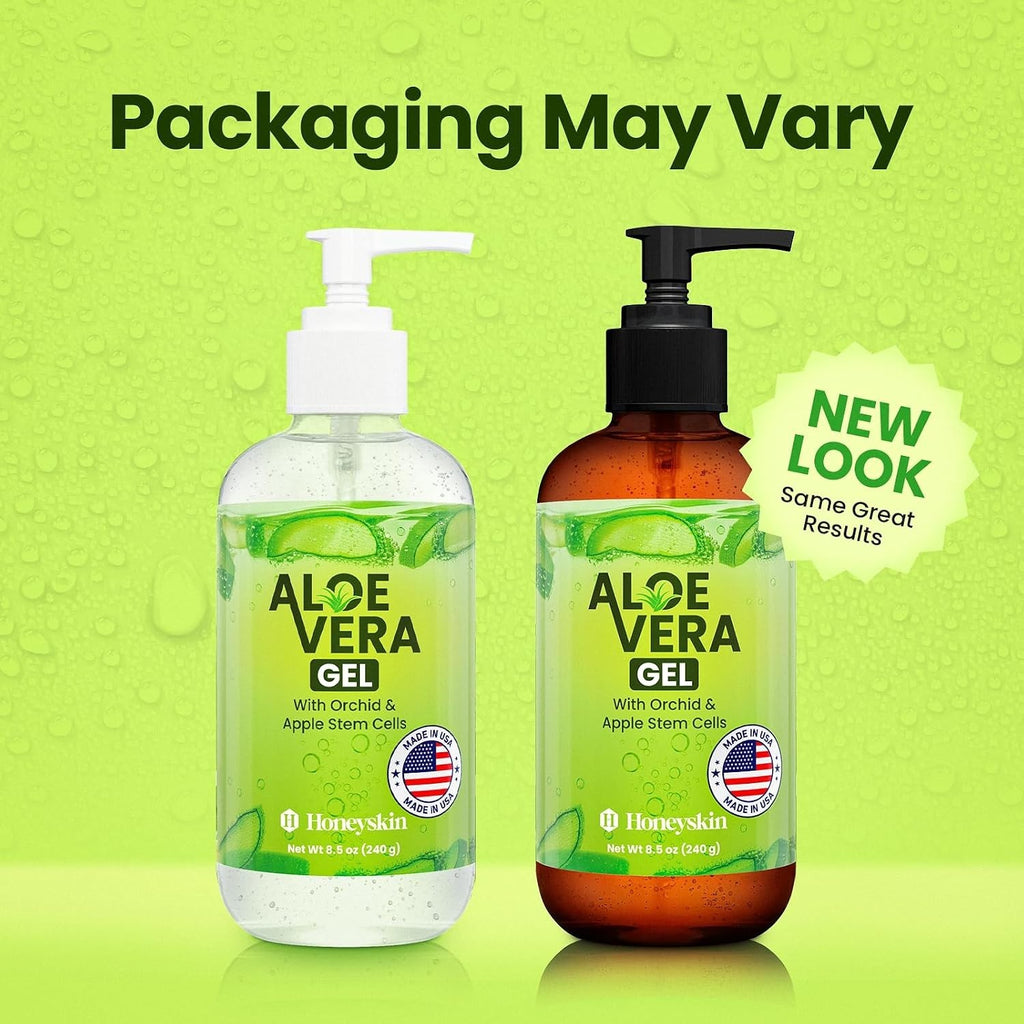 Aloe Vera Gel for Sunburn and Dry Skin - Natural Ingredients 8 Fl Oz